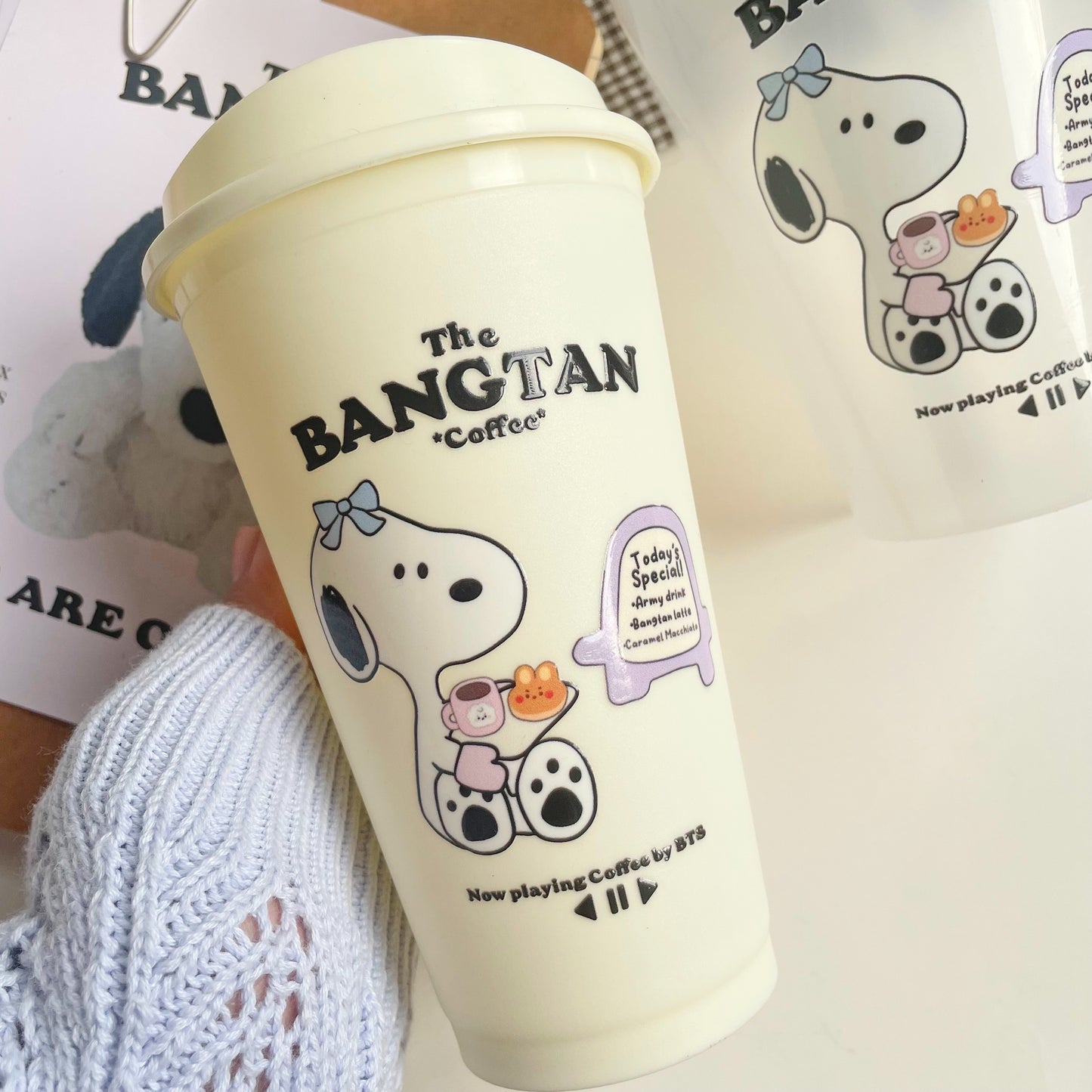 Bangtan coffee snoopy cups