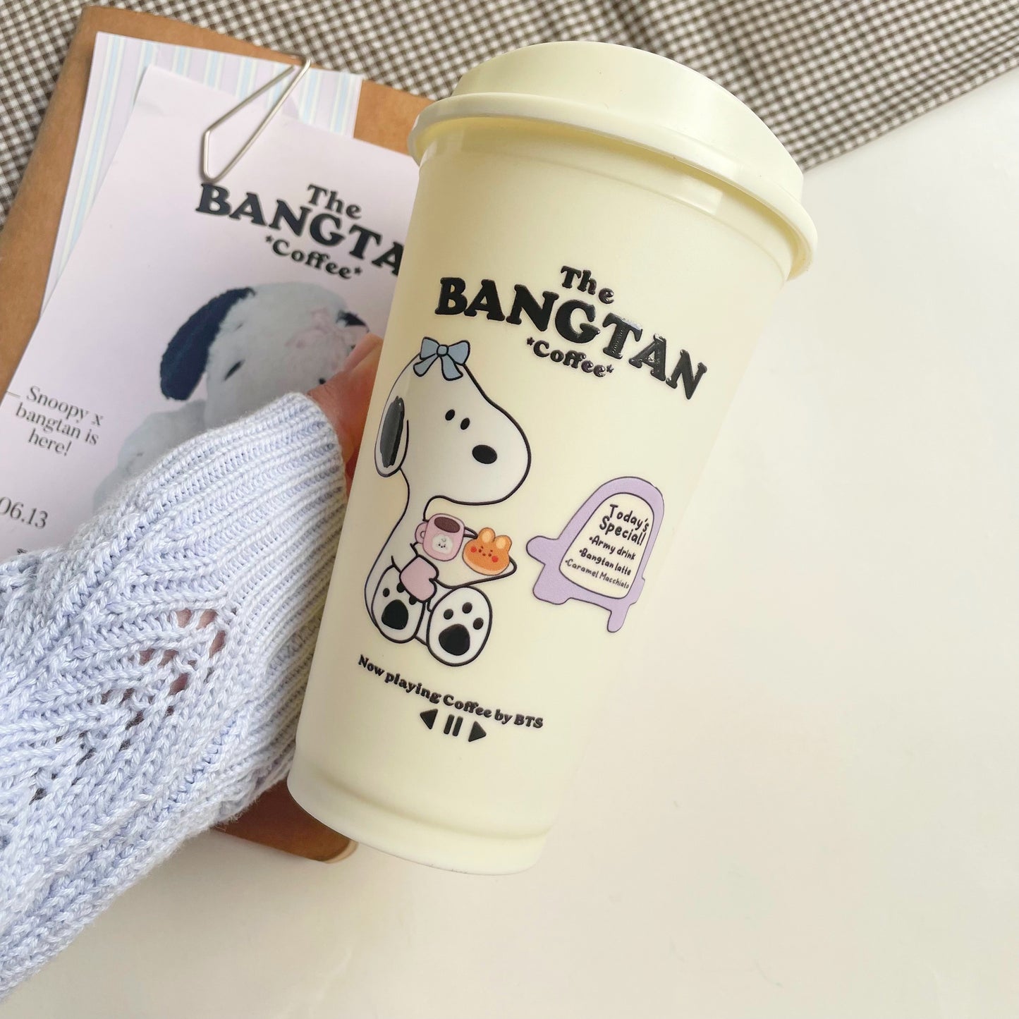 Bangtan coffee snoopy cups