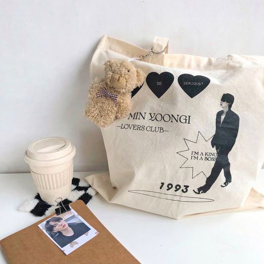 Min yoongi lovers club tote bag