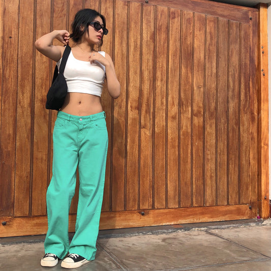 Green baggy jean