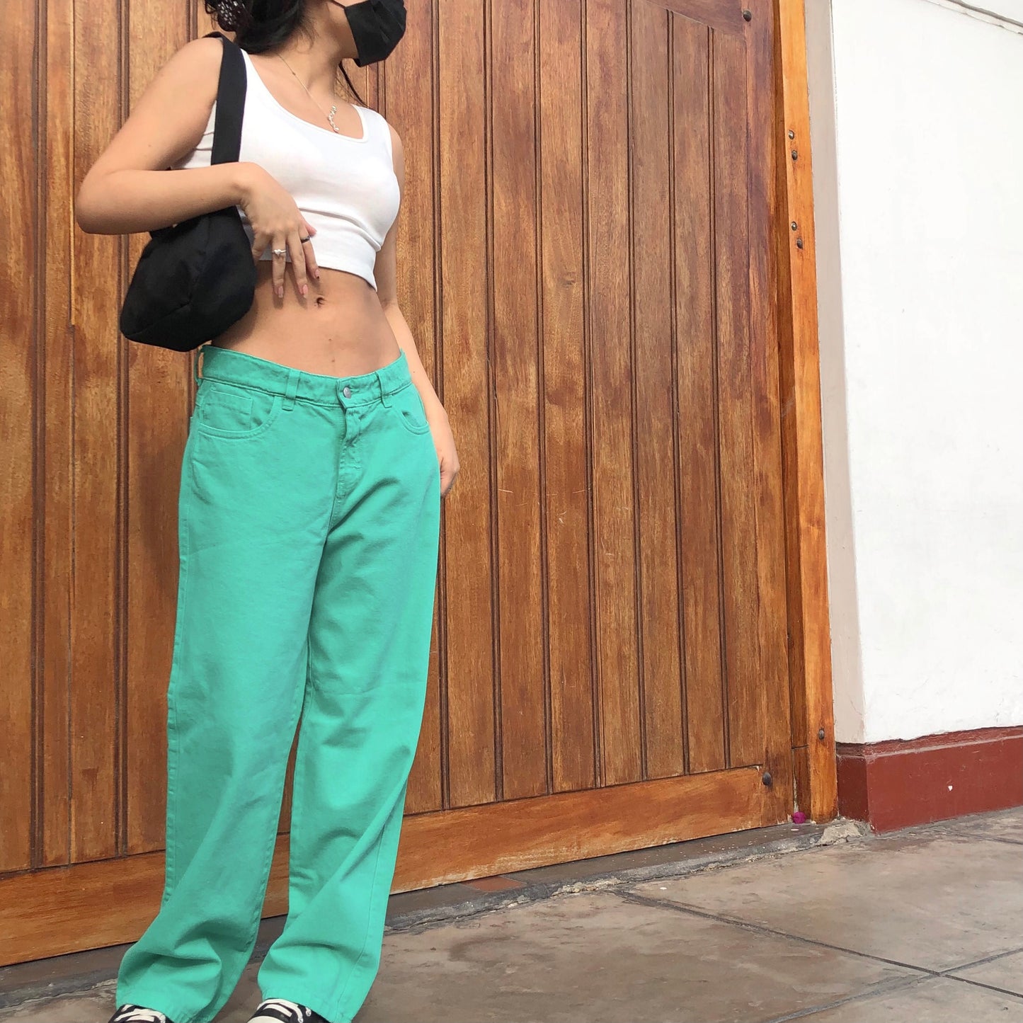 Green baggy jean